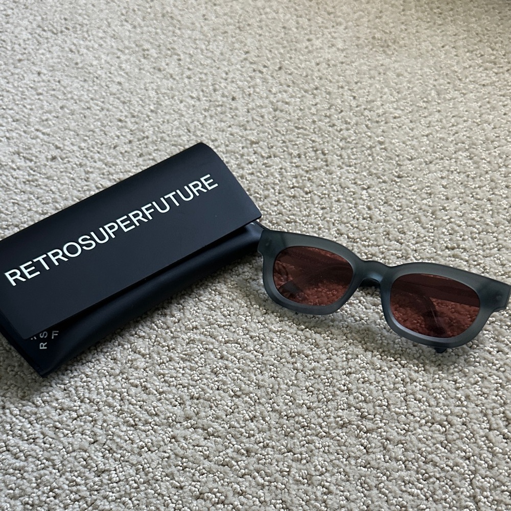 RetroSuperFuture Grey Sunglasses with Red Tinted Lenses